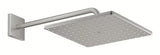 Deszczownica  Grohe Rainshower 310 Mono Cube z naściennym ramieniem prysznicowym w wykończeniu supersteel.