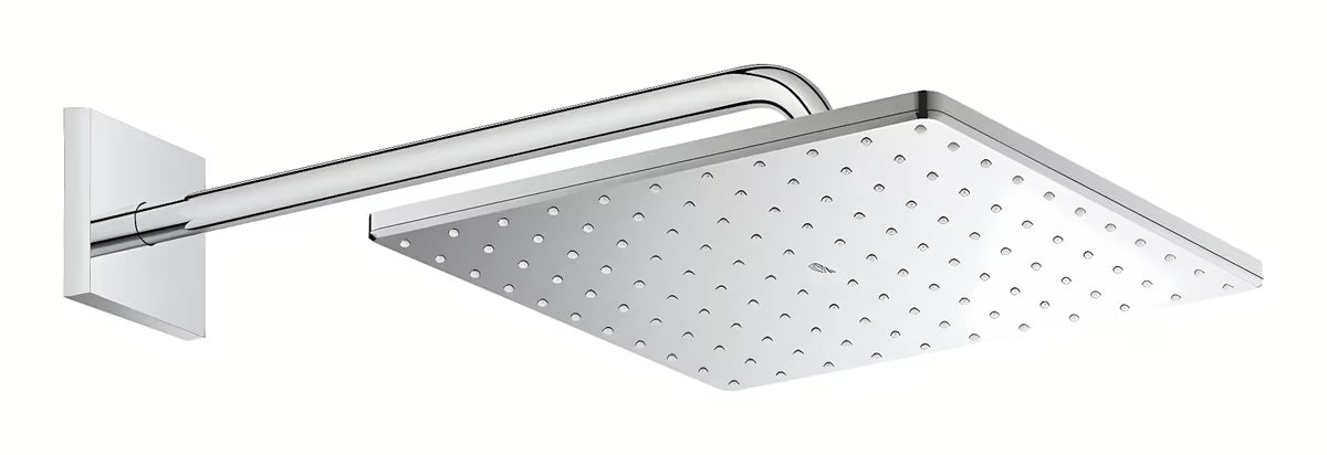 Chromowa deszczownica  Grohe Rainshower 310 Mono Cube z ramieniem prysznicowym pro do montażu ściennego