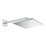 Chromowa deszczownica  Grohe Rainshower Mono Cube z ramieniem prysznicowym pro do montażu ściennego
