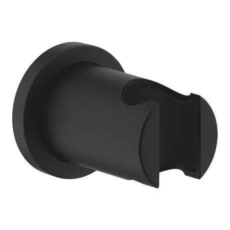 Stały uchwyt prysznicowy Grohe Rainshower neutral z okrągłą rozetą w kolorze phantom black.