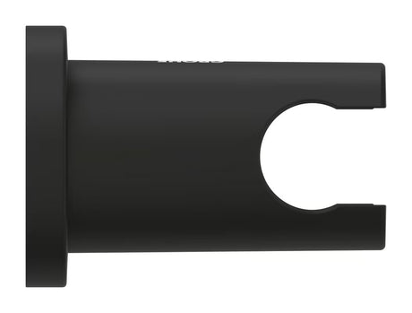 Stały uchwyt prysznicowy Grohe Rainshower neutral z okrągłą rozetą w kolorze phantom black.