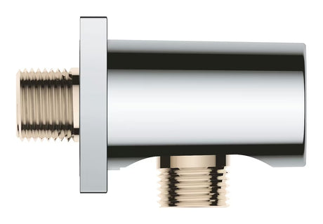 Grohe Rainshower neutral przyłącze kątowe w chromie z kwadratową rozetą