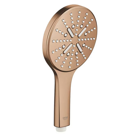 Słuchawka prysznicowa Grohe Rainshower smartactive 130 w wykończeniu brushed warm sunset z przyciskiem SmartTip