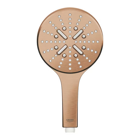 Słuchawka prysznicowa Grohe Rainshower smartactive 130 w wykończeniu brushed warm sunset z przyciskiem SmartTip