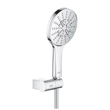 Chromowany zestaw prysznicowy Grohe Rainshower smartactive 130 ze słuchawką prysznicową, uchwytem i wężem 1500 mm