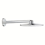 Chromowana deszczownica  Grohe Rainshower smartactive 310 z ramieniem prysznicowym pro do montażu ściennego