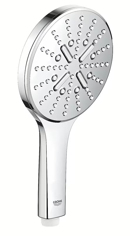 Chromowana słuchawka prysznicowa Grohe Rainshower 130 SmartActive z trzema rodzajami strumienia