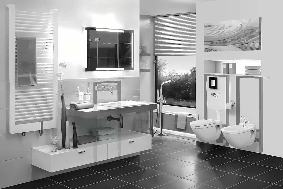 System instalacyjny Grohe Rapid SL pro wiszący bidet ze stalową samonośną ramą i technologią Grohe QuickFix