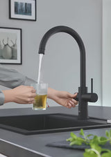 Grohe Red Duo bateria zlewozmywakowa w velvet black z dotykowym sterowaniem wrzątkiem i wysoką wylewką C