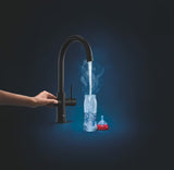 Grohe Red Duo bateria zlewozmywakowa w velvet black z dotykowym sterowaniem wrzątkiem i wysoką wylewką C