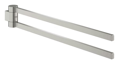 Podwójny obrotowy uchwyt na ręczniki Grohe Selection w wykończeniu supersteel z ukrytym mocowaniem