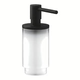 Dozownik do Mydła Grohe Selection w kolorze phantom black z połączenia szkła i metalu.