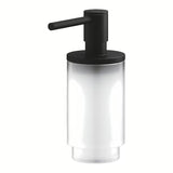 Dozownik do Mydła Grohe Selection w kolorze phantom black z połączenia szkła i metalu.
