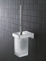 Ścienna SZCZOTKA do Wc Grohe Selection Cube w chromie, z ukrytym mocowaniem oraz uchwytem ze szkła i metalu.