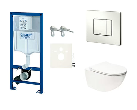 Zestaw WC podtynkowy SAT Infinitio z modułem Grohe Rapid SL, przyciskiem Skate Cosmopolitan i deską MISKA wc