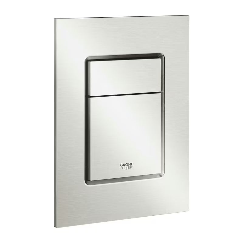 Spłukujący przycisk Grohe Skate Cosmopolitan S w matowym wykończeniu stainless pro stelaże podtynkowe