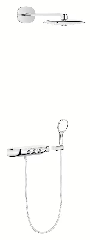 Podtynkowy system prysznicowy Grohe Smart Control w wykończeniu chrome z deszczownicą i słuchawką prysznicową