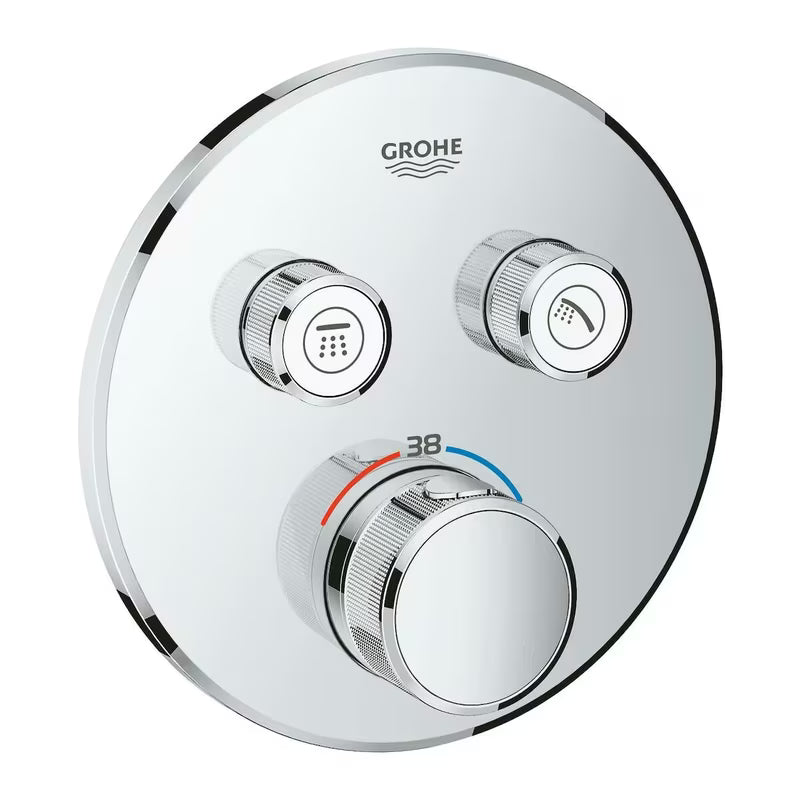 Chromowana podtynkowa termostatyczna bateria prysznicowa Grohe Grohtherm smartcontrol ze sterowaniem smartcontrol