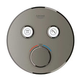 Podtynkowa termostatyczna bateria prysznicowa Grohe Grohtherm smartcontrol w wykończeniu brushed hard graphite.