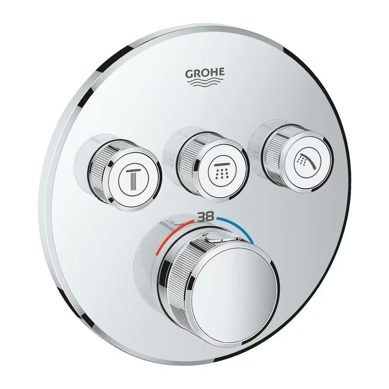 Podtynkowa termostatyczna bateria prysznicowa Grohe Grohtherm smartcontrol w wykończeniu chrom z trzema zaworami