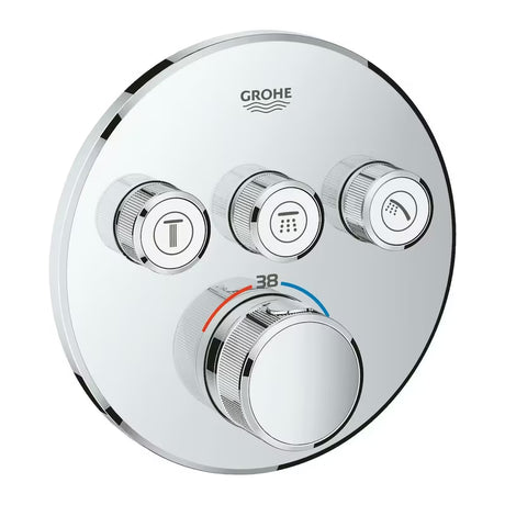 Podtynkowa termostatyczna bateria prysznicowa Grohe Grohtherm smartcontrol w wykończeniu chrom z trzema zaworami