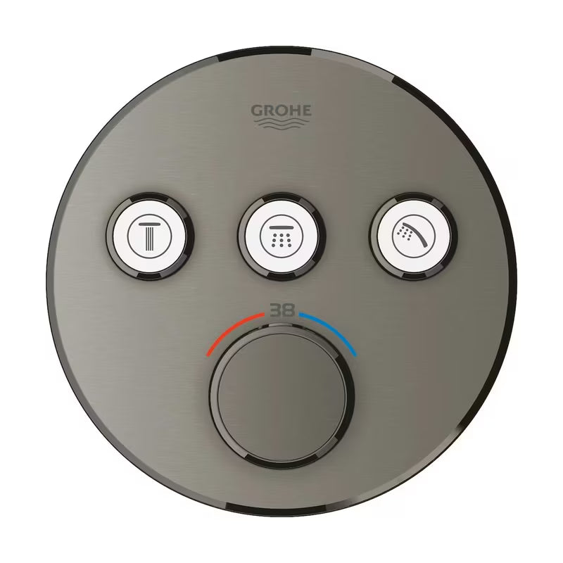 Podtynkowa termostatyczna bateria prysznicowa Grohe Grohtherm smartcontrol w wykończeniu brushed hard graphite