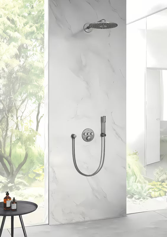 Podtynkowa termostatyczna bateria prysznicowa Grohe Grohtherm smartcontrol w wykończeniu brushed hard graphite
