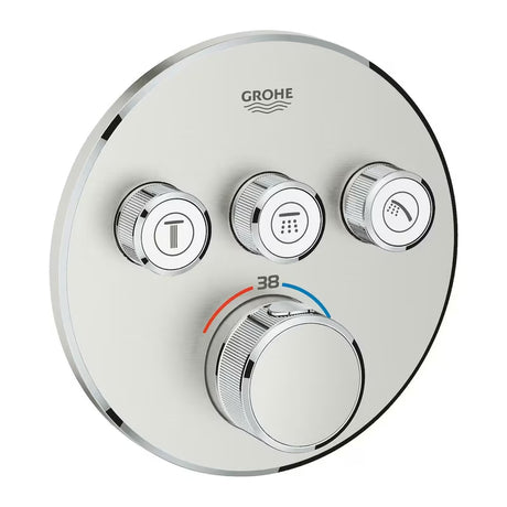 Grohe Grohtherm smartcontrol termostatyczna podtynkowa bateria prysznicowa w wykończeniu supersteel