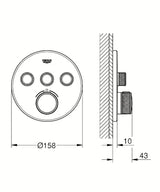 Podtynkowa termostatyczna bateria prysznicowa Grohe Grohtherm smartcontrol w wykończeniu szczotkowany Warm Sunset
