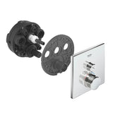 Chromowana podtynkowa termostatyczna bateria prysznicowa Grohe Grohtherm smartcontrol z przyciskiem sterującym smartcontrol