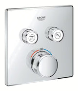 Chromowana podtynkowa termostatyczna bateria prysznicowa Grohe Grohtherm smartcontrol z przyciskiem sterującym