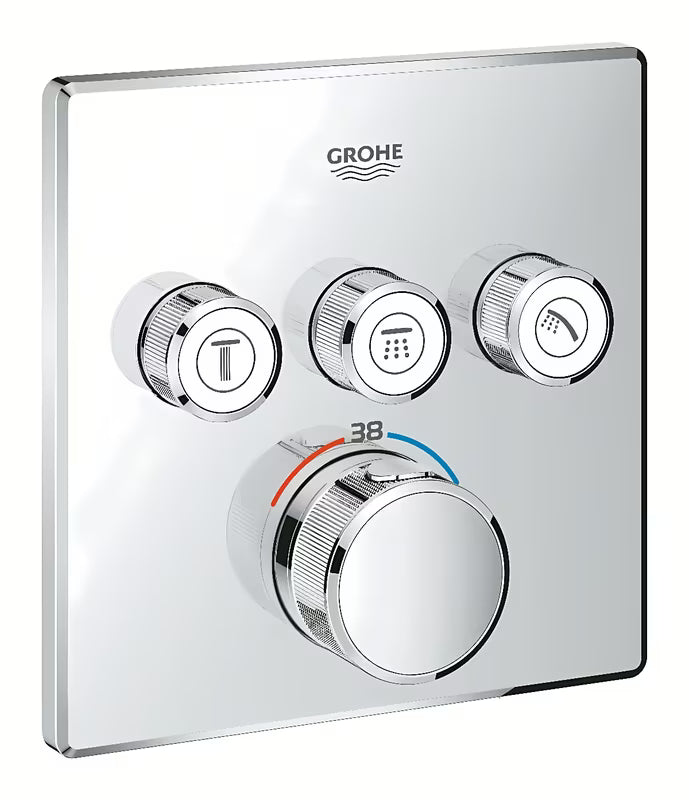 Podtynkowa termostatyczna bateria prysznicowa Grohe Grohtherm smartcontrol w wykończeniu chrom.