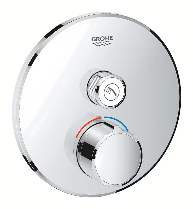 Podtynkowa termostatyczna bateria prysznicowa Grohe Smart Control w wykończeniu chrom z okrągłą rozetą