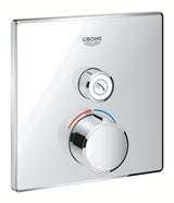 Podtynkowa termostatyczna bateria prysznicowa Grohe Smart Control w wykończeniu chrom z elementem sterującym smartcontrol.