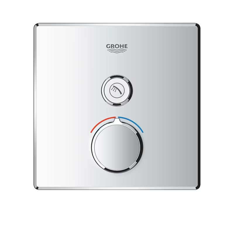 Podtynkowa termostatyczna bateria prysznicowa Grohe Smart Control w wykończeniu chrom z elementem sterującym smartcontrol.