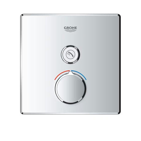 Podtynkowa termostatyczna bateria prysznicowa Grohe Smart Control w wykończeniu chrom z elementem sterującym smartcontrol.