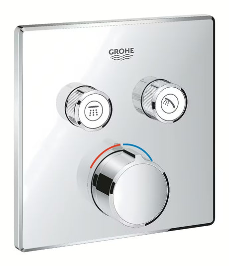 Podtynkowa bateria prysznicowa Grohe Smart Control w chromie, ze sterowaniem smartcontrol i dwoma wyjściami.