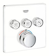Podtynkowa termostatyczna bateria prysznicowa Grohe Grohtherm smartcontrol w kolorze Moon White z trzema zaworami