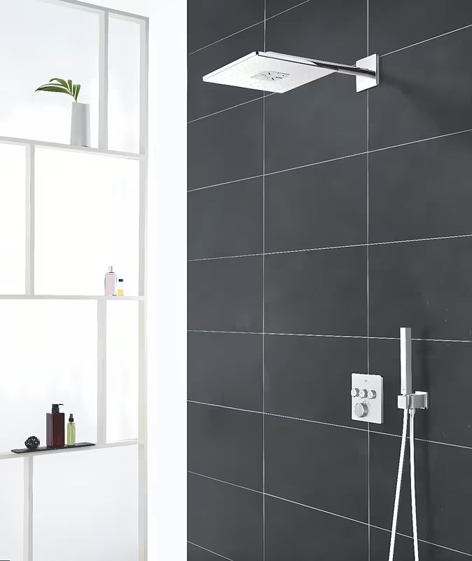 Podtynkowa termostatyczna bateria prysznicowa Grohe Grohtherm smartcontrol w kolorze Moon White z trzema zaworami
