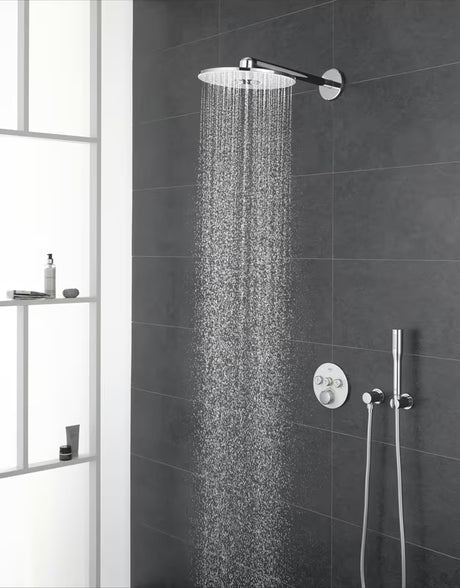 Podtynkowa termostatyczna bateria prysznicowa Grohe Grohtherm smartcontrol w wykończeniu Moon White