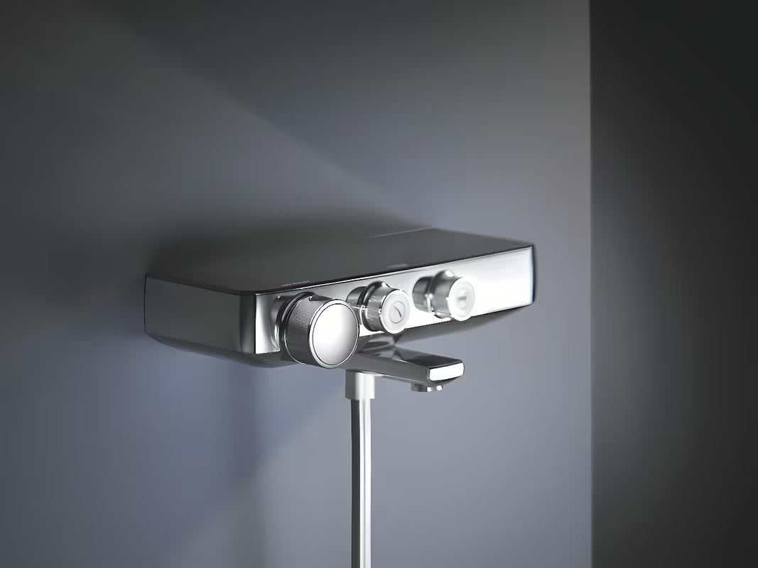 Chromowana termostatyczna bateria wannowa Grohe Grohtherm smartcontrol pro przełączanie między wanną a prysznicem