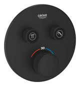 Podtynkowa bateria prysznicowa Grohe smartcontrol w wykończeniu phantom black z przyciskowym sterowaniem