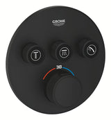 Podtynkowa bateria prysznicowa Grohe smartcontrol w wykończeniu phantom black z przyciskowym sterowaniem