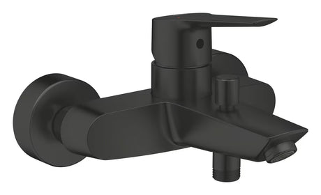 Ścienna bateria wannowa Grohe Start 2021 w matowej czerni z dźwignią