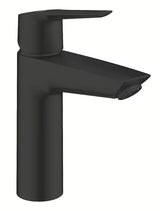 Matowoczarna jednouchwytowa bateria umywalkowa Grohe Start z klik-klak z technologią Grohe Water Saving