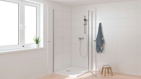 Jednouchwytowa ścienna bateria prysznicowa Grohe Start w chromowanym wykończeniu z technologią Grohe SilkMove