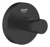 Chromowany metalowy haczyk Grohe Start Accessories z ukrytym mocowaniem.