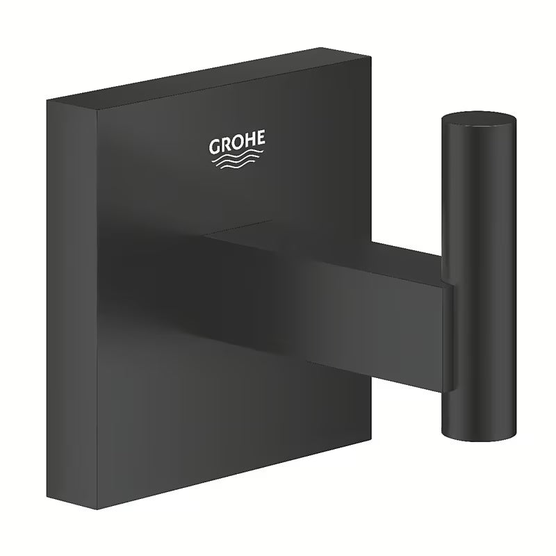Łazienkowy haczyk Grohe Start Cube w matowej czerni z ukrytym mocowaniem