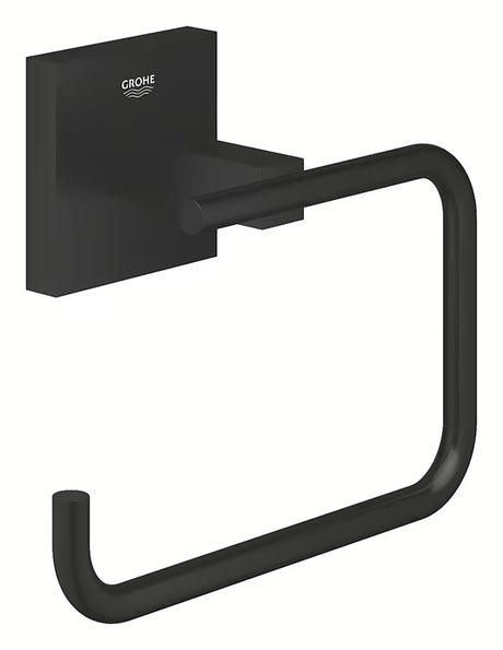 Grohe Start Cube uchwyt na papier toaletowy bez pokrywy, w matowej czerni, z ukrytym mocowaniem.