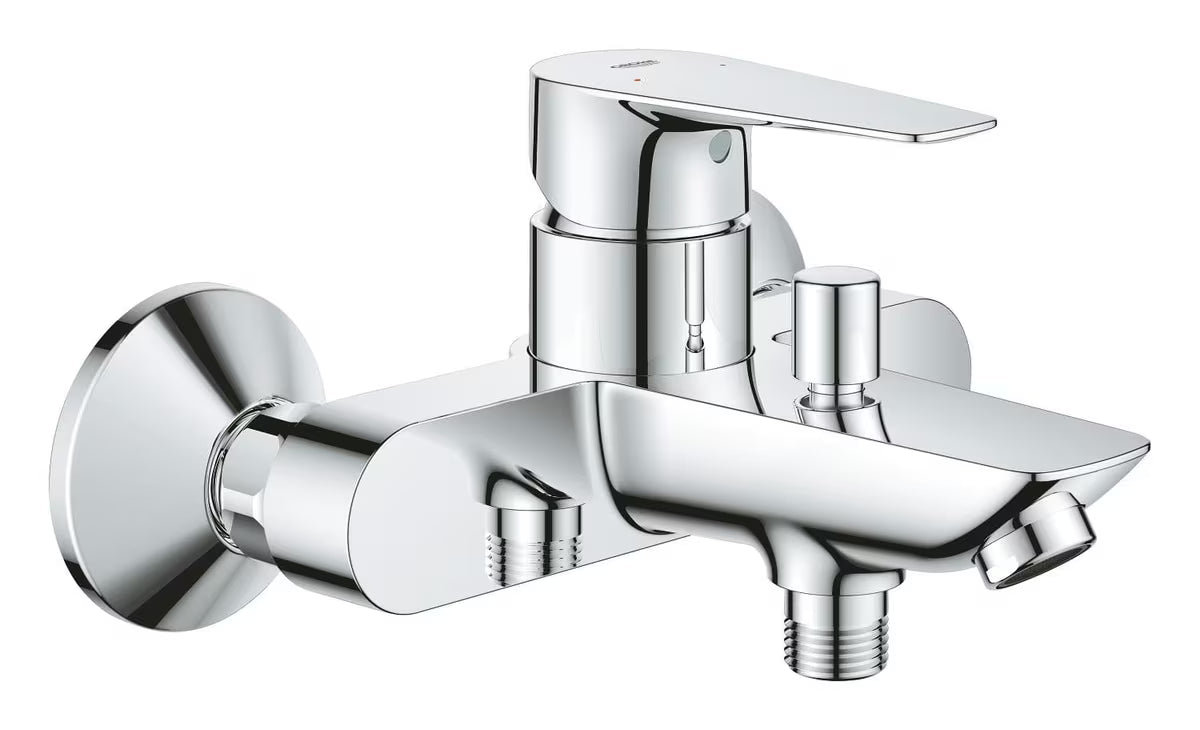 Chromowana ścienna jednouchwytowa bateria wannowa Grohe Start Edge z przełącznikiem wanna/prysznic